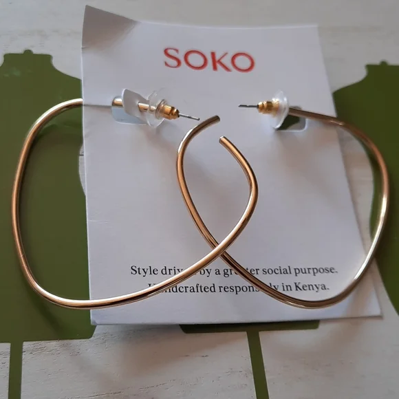 Anthropologie x Soko Organic Hoop Earrings NWT